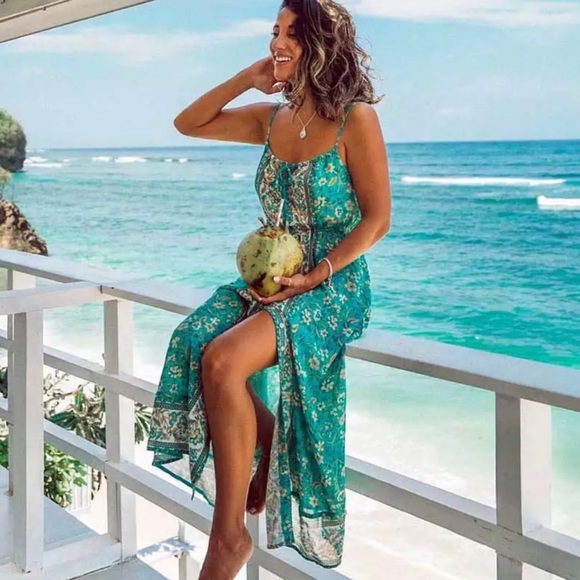 Gypsy Boho Button Up Midi Dress - Picture 4 of 7